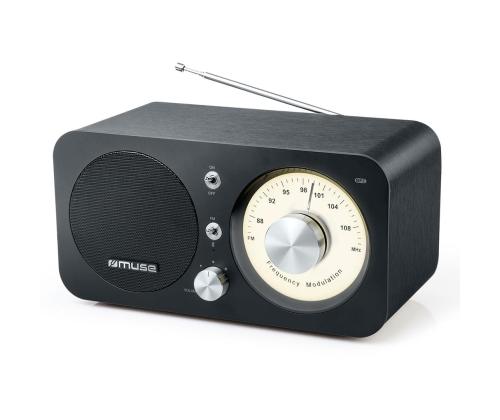 Muse M-095BT, FM, Bluetooth, USB, NFC, must - Retro raadio
