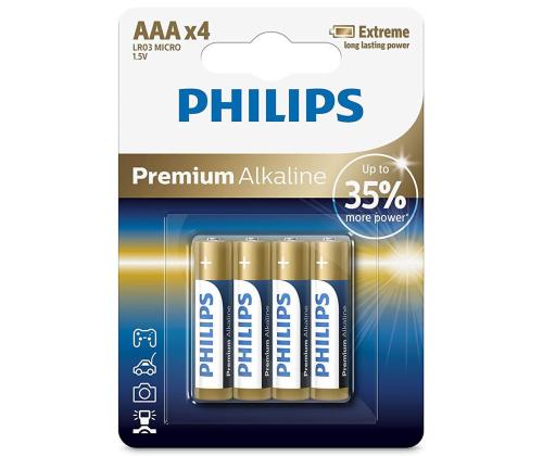 4 x Patarei Philips LR03M AAA Premium Alkaline