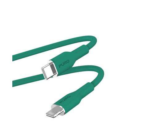 Puro SOFT, USB-C, Lightning, 1,5 m, roheline - Kaabel