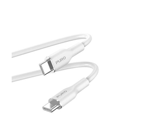 Puro Soft, USB-C / USB-C, 1,5 m, valge - Kaabel