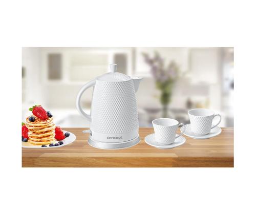 Concept, 1,5 L, valge - Veekeetja + 2 tassi