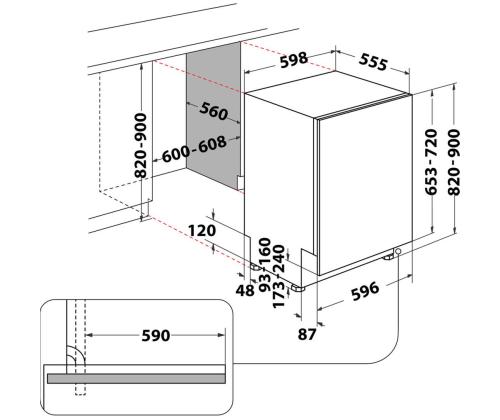 Whirlpool, 14 nõudekomplekti - Integreeritav nõudepesumasin