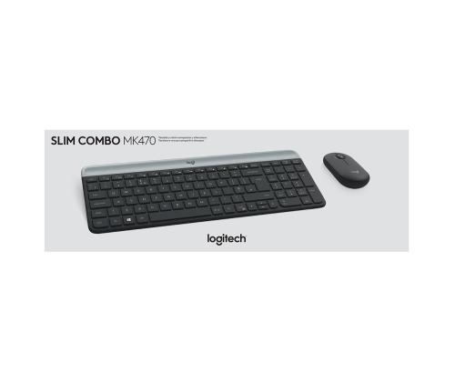 Logitech Slim Combo MK470, SWE, hall - Juhtmevaba klaviatuur + hiir