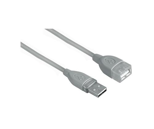 HAMA USB 2.0 Extension Cable, 3 m, hall - USB pikenduskaabel