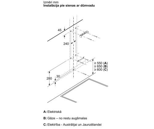 Bosch, Seeria 2, 399 m³/h, laius 59.8 cm, mattmust - Õhupuhasti