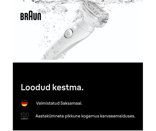 Braun Silk epil 9, märg- ja kuivkasutus, valge - Epilaator