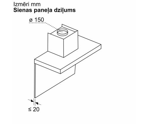Bosch, Seeria 2, 399 m³/h, laius 59.8 cm, mattmust - Õhupuhasti