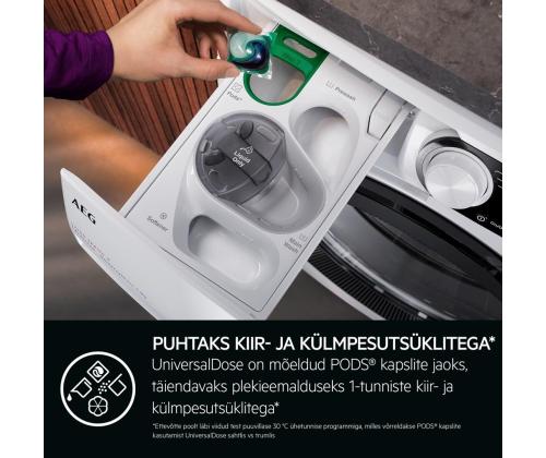 AEG 7000-seeria ProSteam® UniversalDose, 8 kg, sügavus 57.6 cm, 1400 p/min - Eestlaetav pesumasin