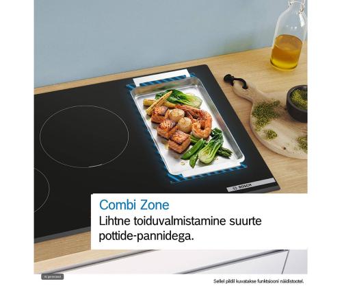 Bosch, Seeria 6, raamita, laius 80.2 cm, must - Integreeritav induktsioonpliidiplaat