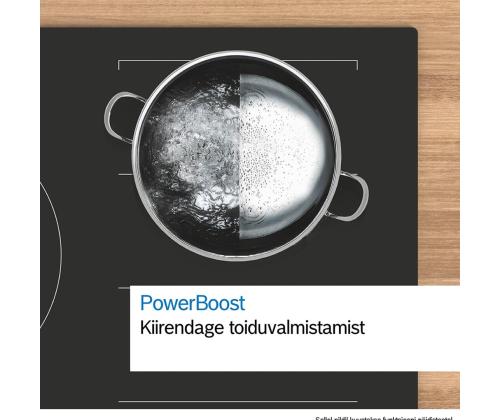 Bosch, Seeria 4, laius 80 cm, raamita, must - Integreeritav induktsioonpliidiplaat õhupuhastiga