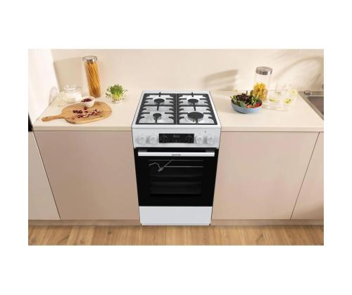 Gorenje, 70 L, laius 50 cm, valge - Gaasipliit elektriahjuga