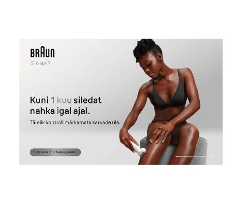 Braun Silk epil 9, märg- ja kuivkasutus, valge - Epilaator