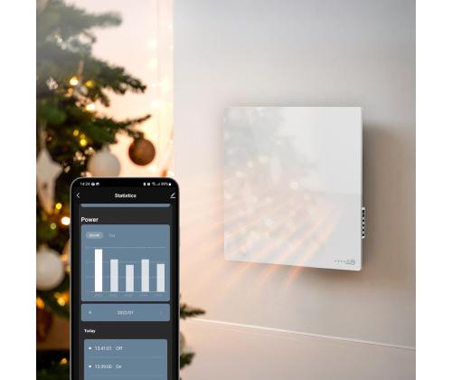 Aeno Premium Eco Smart Quadro, 500 W, valge - Kütteseade seinale