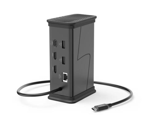 Hama Connect2Office, USB-C, 9 ports, 100 W, hall - Sülearvuti dokk