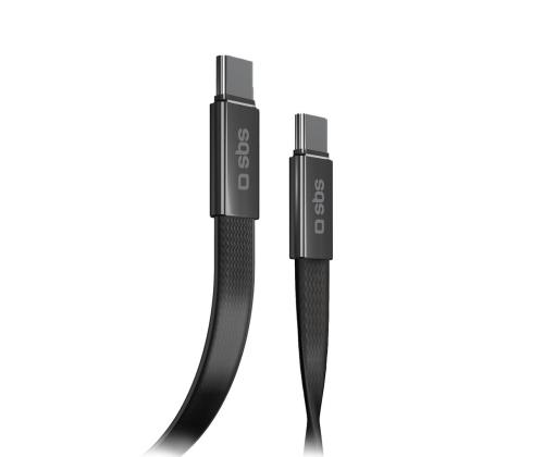SBS Slim charging and data cable, 60 W, 1 m, USB-C, must - Kaabel