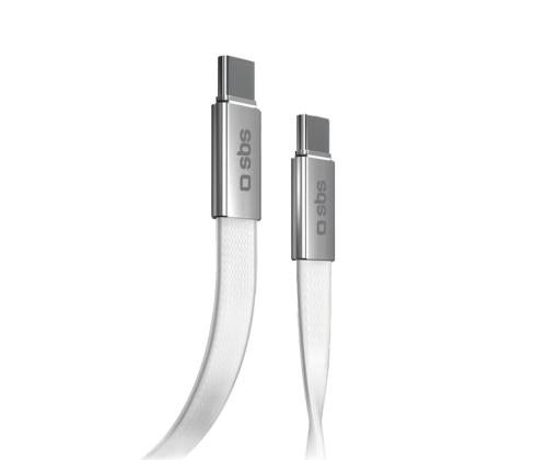 SBS Slim charging and data cable, 60 W, 1 m, USB-C, valge - Kaabel