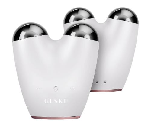 Geske SmartAppGuided, 6-ühes, valge/roosa - Mikrovooluga näo tõstmise seade