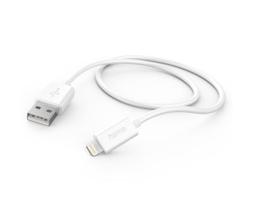 Hama, USB A - Lightning, 1 m, valge - Kaabel