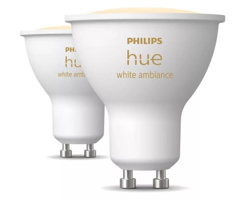Philips Hue White Ambiance, GU10, 2 tk, valge - Nutivalgusti