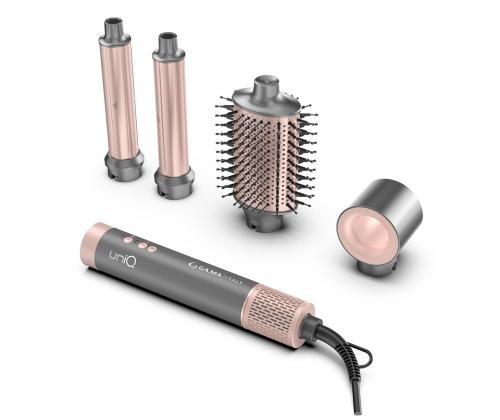 GA.MA uniQ Flow, 1550 W, 4-ühes, hall/roosa - Juuste kujundamise seade