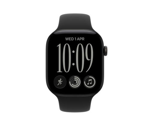 Apple Watch 12, 46 mm, GPS, alumiinium, sport band, S/M, must - Nutikell