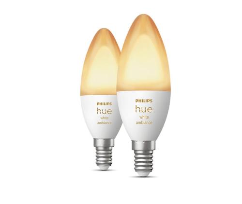 Philips Hue White Ambiance, E14, valge, 2 tk - Nutivalgusti