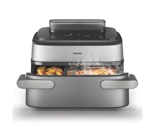 Philips 5000 Series, 9,5 L, 2750 W, aurufunktsioon, hõbedane/must - Kuumaõhufritüür