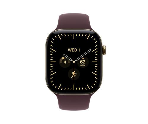 Apple Watch 12, 42 mm, GPS+5G, titaan, sport band, S/M, kuldne titaan / tumepunane - Nutikell