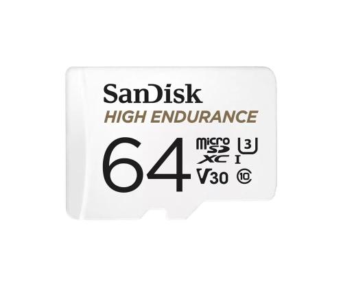 SanDisk High Endurance, MicroSDXC, 64 GB, valge - Mälukaart