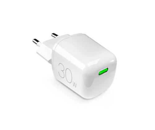 Puro MiniPro Wall Charger, GaN, 30 W, USB-C, valge - Laadija