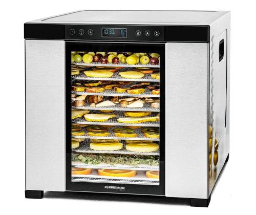 Rommelsbacher, 1000 W, roostevaba teras/must - Toidukuivati