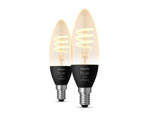 Philips Hue White Ambiance, E14, hõõgniidiga, valge, 2 tk - Nutivalgusti