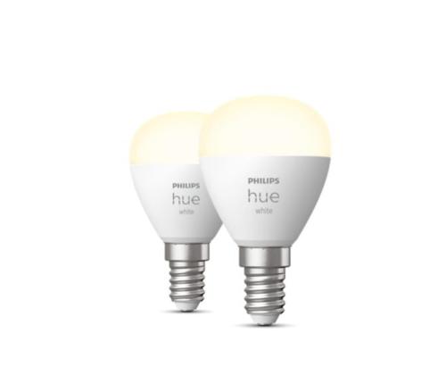 Philips Hue White Lustre, Läikiv, P45, E14, 2 tk, valge - Nutivalgusti