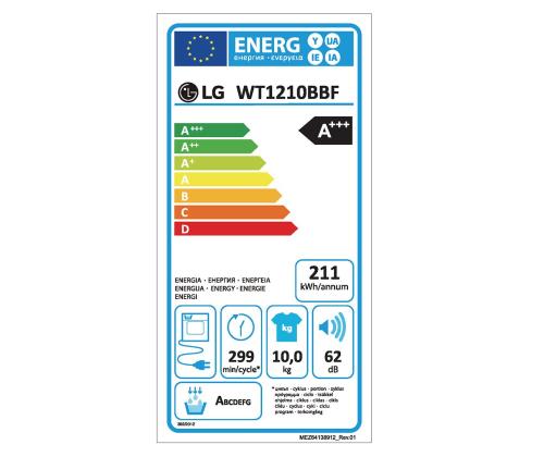 LG, 12 kg + 10 kg, sügavus 66 cm, 1400 p/min, must - Pesumasin + Pesukuivati