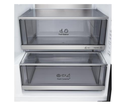 LG, Total No Frost, 375 L, kõrgus 203 cm, must teras - Külmik