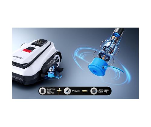 Ecovacs Goat A3000 Lidar Pro, valge/must - Piirdekaablivaba robotmuruniiduk