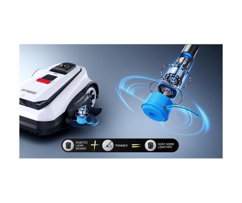 Ecovacs Goat A1600 LiDAR PRO, valge/must - Piirdekaablivaba robotmuruniiduk