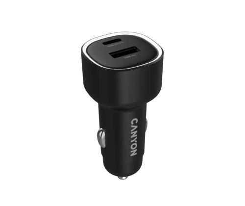 Canyon OnDrive 48, USB-A, USB-C, 48 W, must - Autolaadija