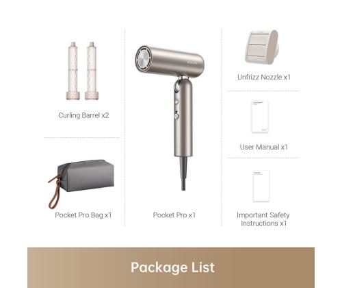 Dreame Pocket Pro, Titanium Gold, 1300 W, kuldne - Föön