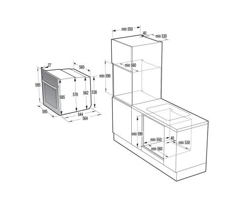 Hisense, 77 L, must - Integreeritav ahi