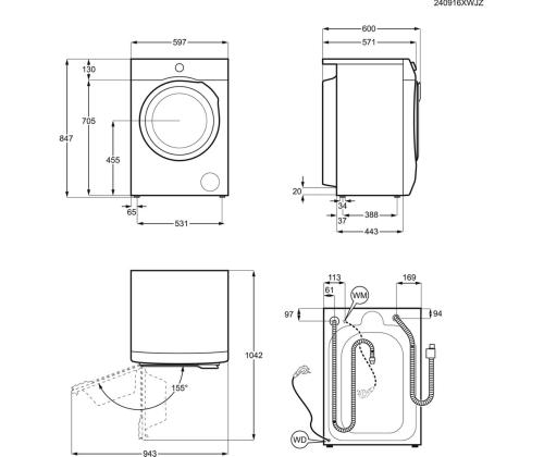 AEG 7000-seeria ProSteam® UniversalDose, 8 kg, sügavus 57.6 cm, 1400 p/min - Eestlaetav pesumasin