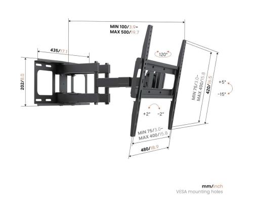 Vogel's UP 4053 Full-Motion M, 32-65", must - Teleri seinakinnitus