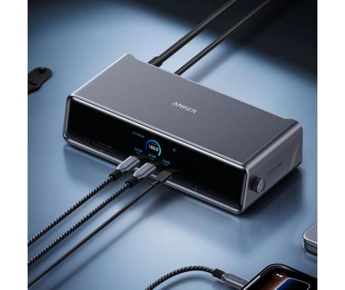 Anker Prime Triple Display, 140 W, hall - Sülearvuti dokk