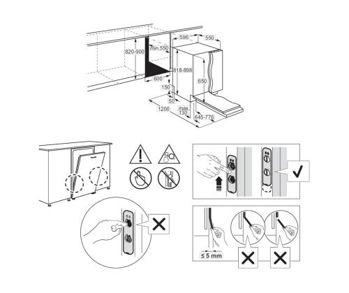 Electrolux 500 Series AirDry, 14 nõudekomplekti - Integreeritav nõudepesumasin