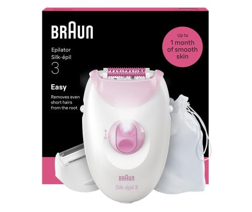Braun Silk epil 3, valge/roosa - Epilaator