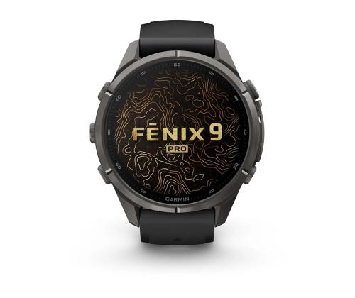 Garmin Fenix 9 Pro, 43 mm, inReach, must titaan, must / hall - Spordikell