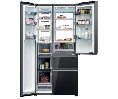 Haier S+ 4D 7, No Frost, 601 L, kõrgus 190 cm, must - SBS-külmik