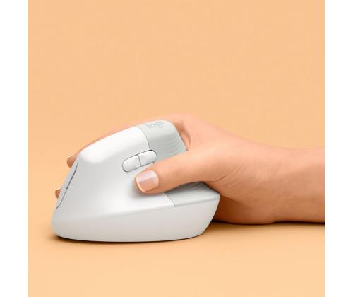 Logitech Lift Vertical Ergonomic Mouse, vaikne, valge - Juhtmevaba optiline hiir