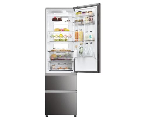 Haier 3D 60 Series 7, No Frost, 414 L, kõrgus 205 cm, tume roostevaba - Külmik