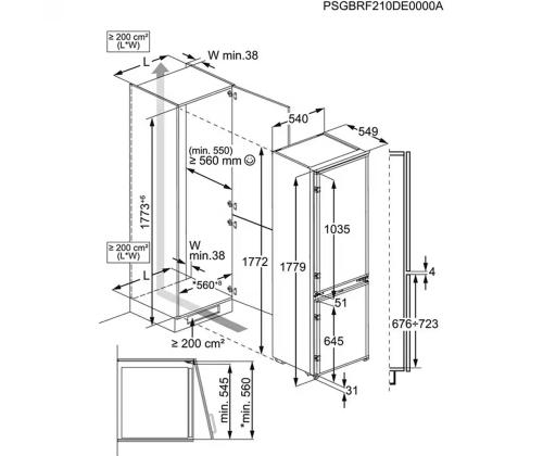 Electrolux 600, Low Frost, 271 L, kõrgus 178 cm - Integreeritav külmik